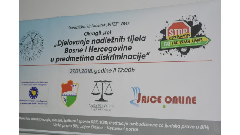 Okrugli stol – “Djelovanje nadležnih tijela Bosne i Hercegovine u predmetima diskriminacije”